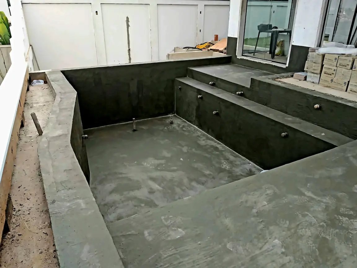 Impermeabilização da piscina da residênciaCondomínio Residencial Thermas Park — Olímpia